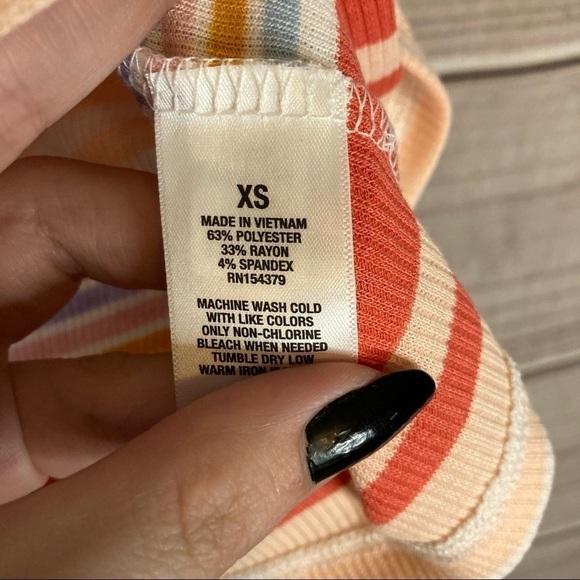 AERO seriously soft striped off the shoulder top. - Picture 8 of 9